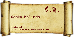 Ocsko Melinda névjegykártya
